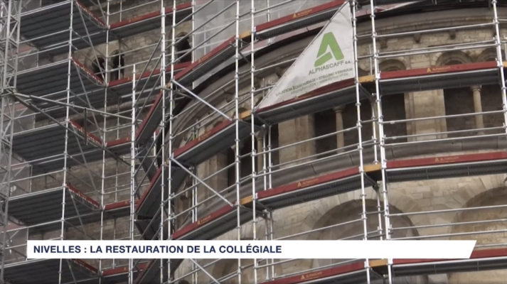 Reportage TV locale: restauration de la Collégiale de Nivelles